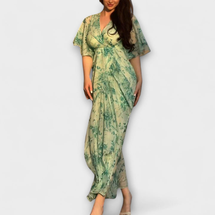 Lana - Robe fleurie élégante avec décolleté en V