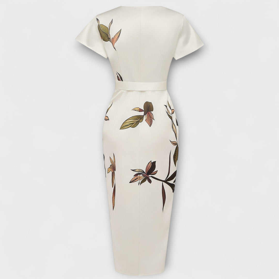 Robe en satin à encolure croisée