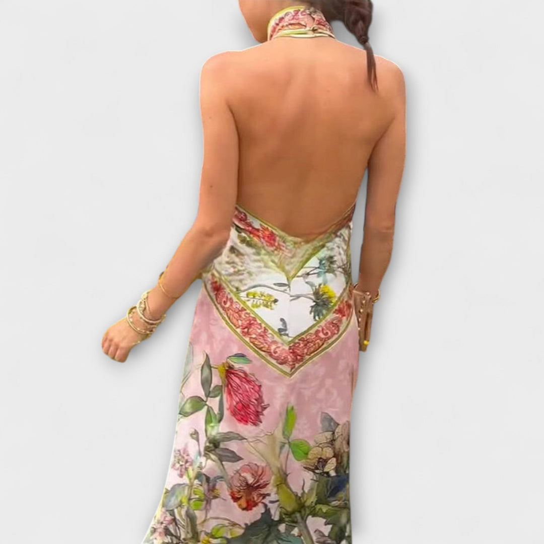 Ayla - Robe maxi sans manches avec motif floral