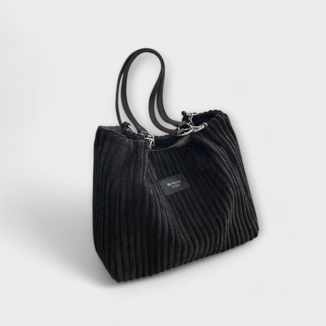 Cécile. - Sac bandoulière en velours côtelé doux