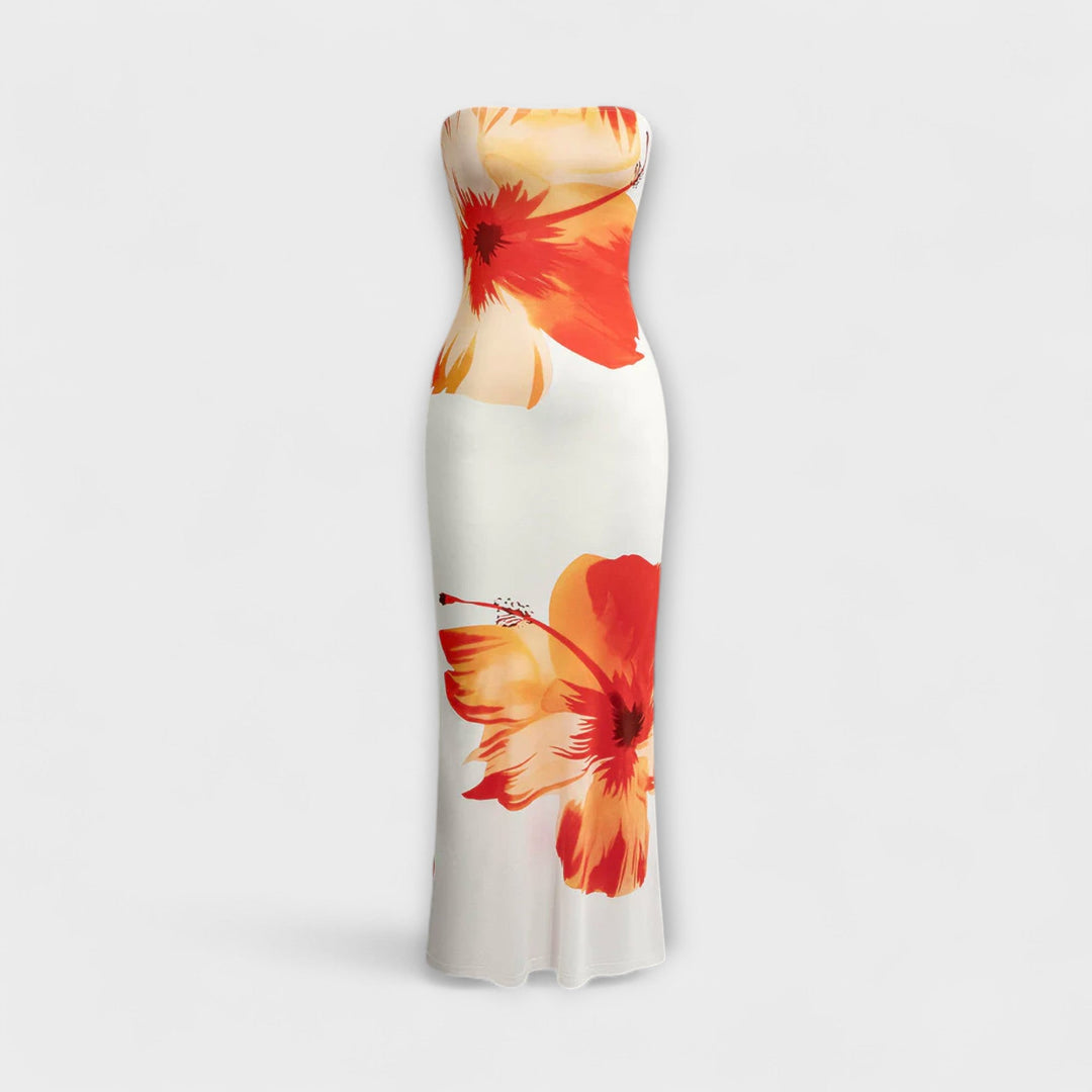 Robe maxi sans bretelles chic