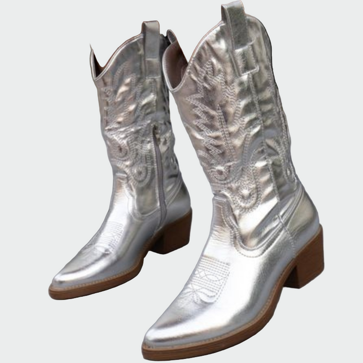 Bottes de cowboy métalliques