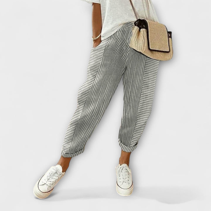 Sanne - Pantalons rayés confortables
