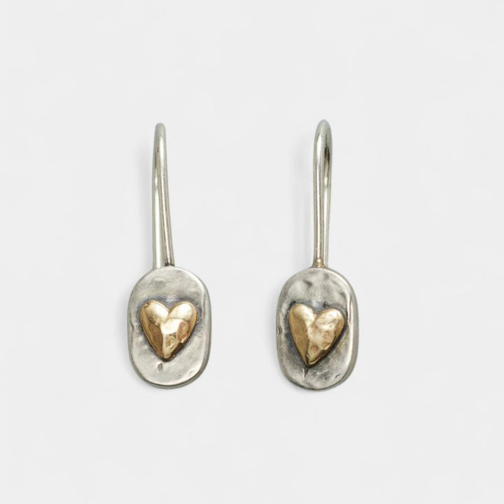 Lucie – Boucles d'oreilles vintage avec cœur doré
