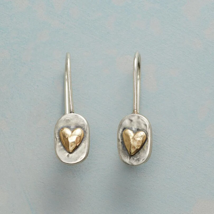 Lucie – Boucles d'oreilles vintage avec cœur doré