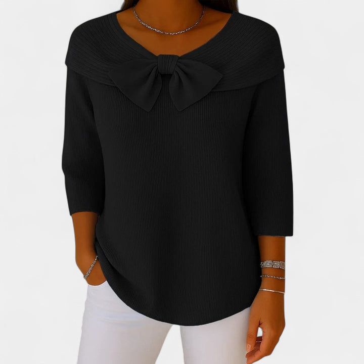 Alenka – Pull en tricot pour femmes avec nœud