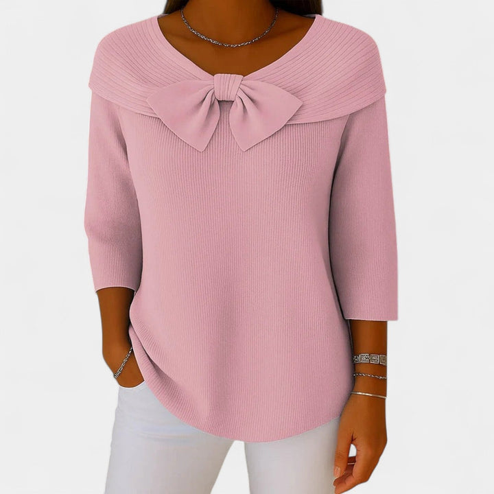 Alenka – Pull en tricot pour femmes avec nœud