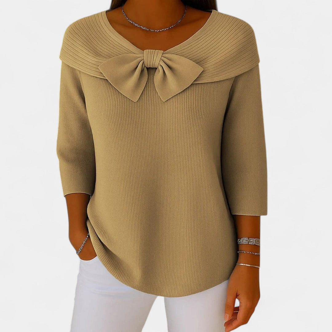 Alenka – Pull en tricot pour femmes avec nœud