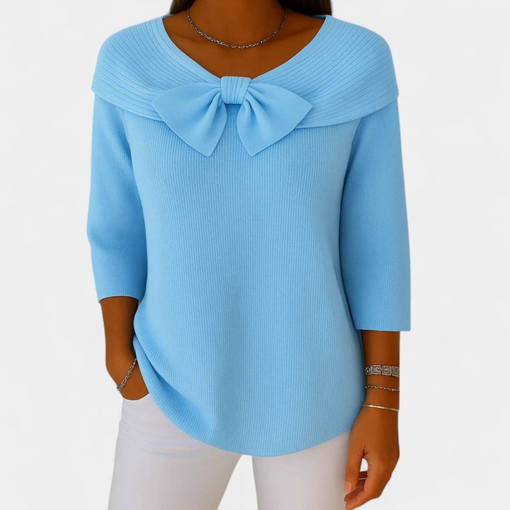 Alenka – Pull en tricot pour femmes avec nœud