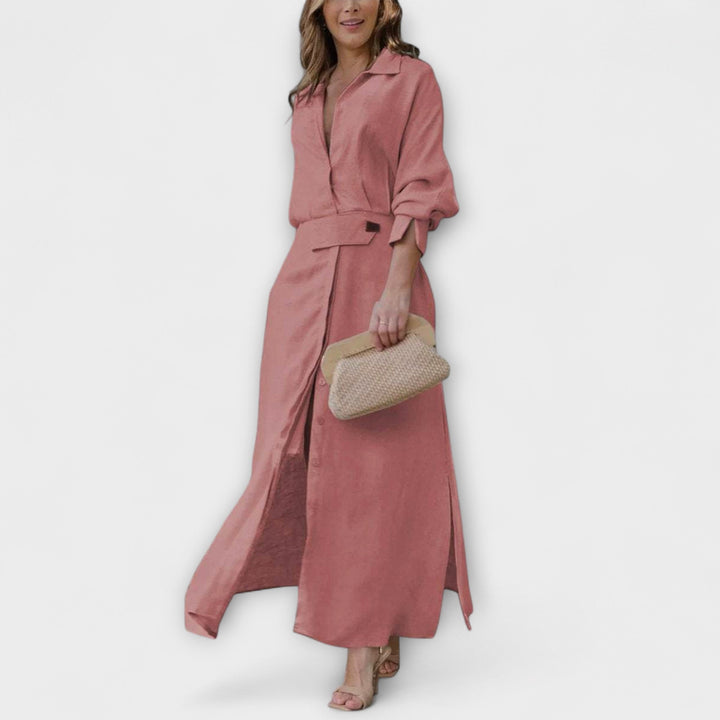 Jeanette - Robe maxi à décolleté en V