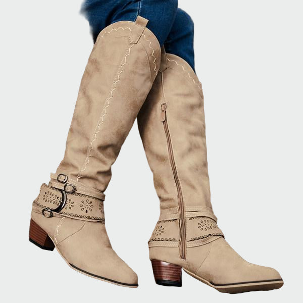 Bottes de cowboy rétro en cuir