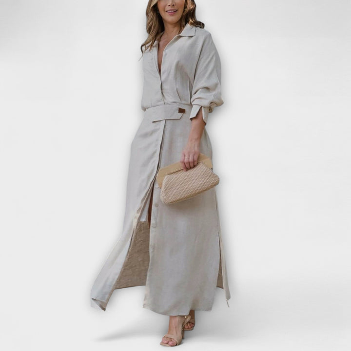 Jeanette - Robe maxi à décolleté en V
