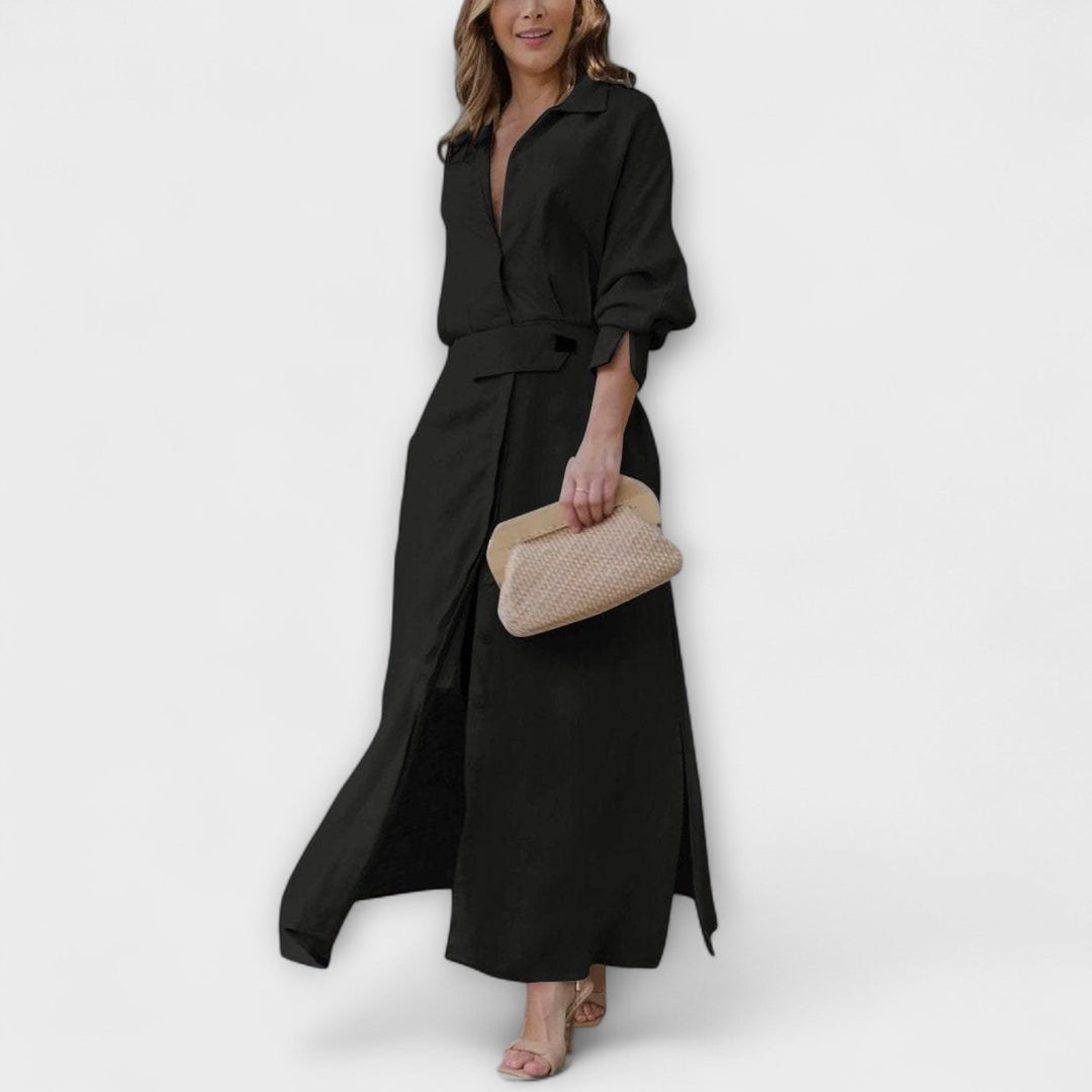 Jeanette - Robe maxi à décolleté en V