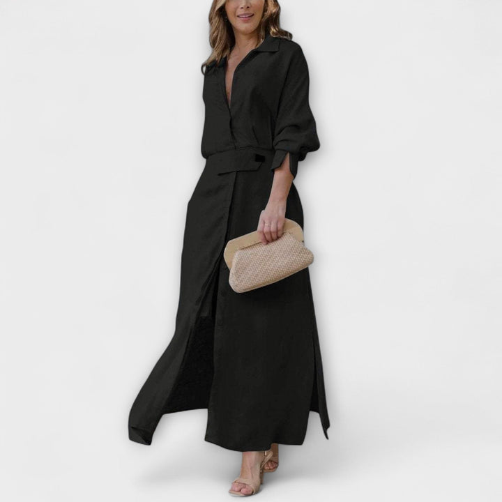 Jeanette - Robe maxi à décolleté en V