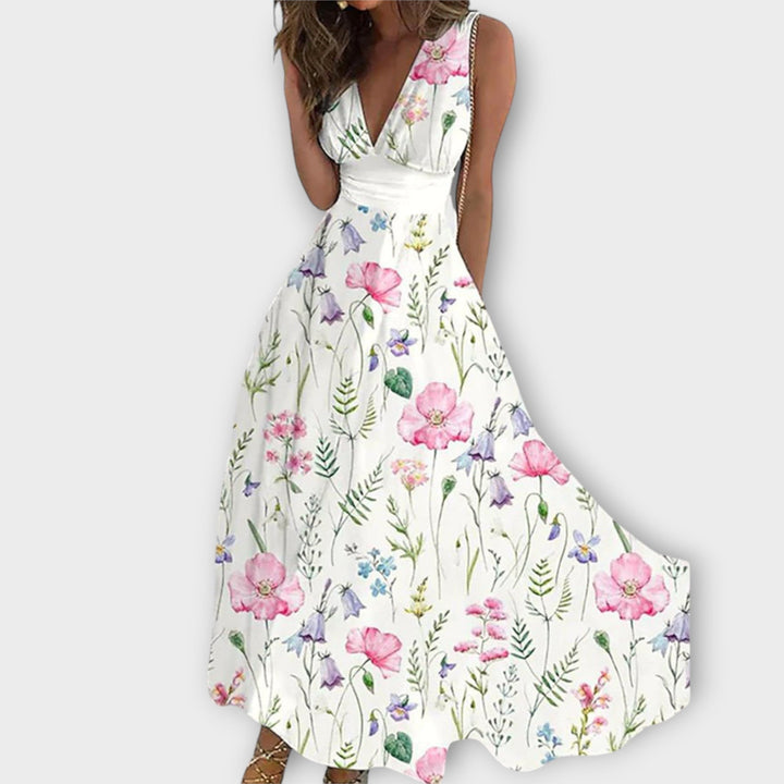 Romy - Robe fleurie avec décolleté en V
