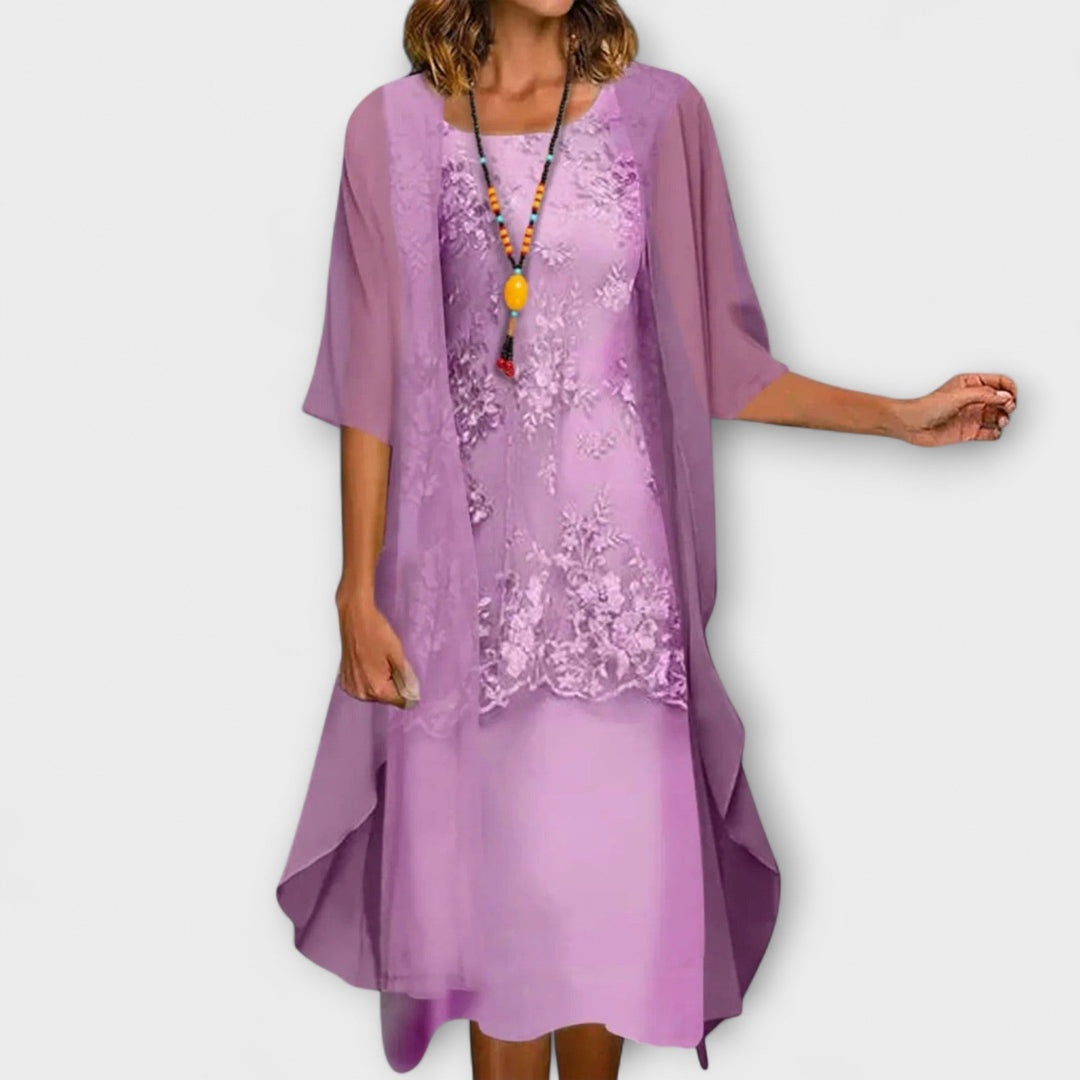 Danielle - Robe Élégante en Chiffon à Deux Pièces