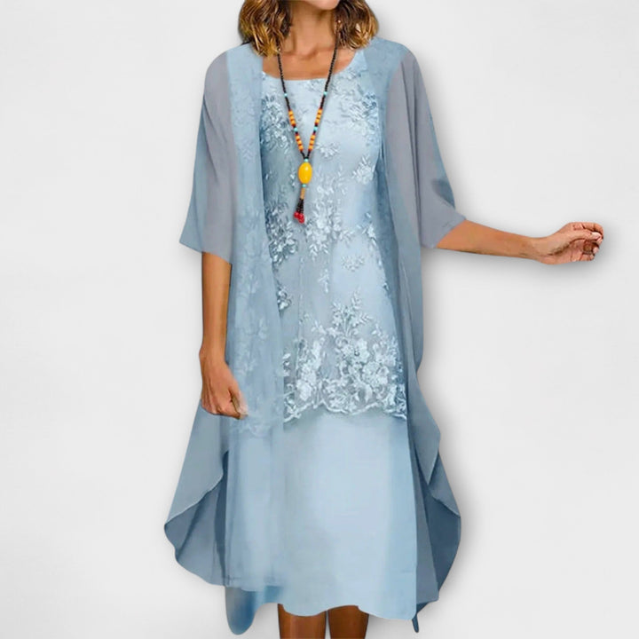 Danielle - Robe Élégante en Chiffon à Deux Pièces
