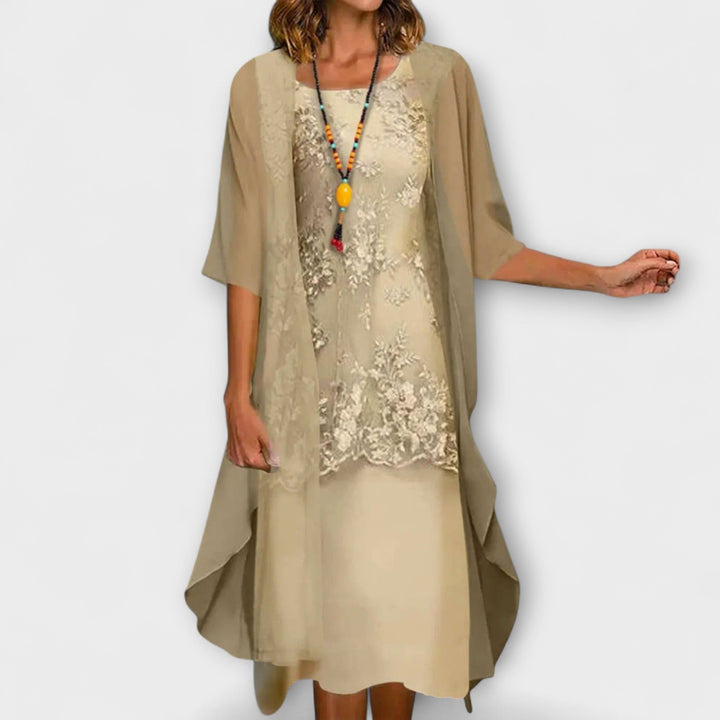 Danielle - Robe Élégante en Chiffon à Deux Pièces