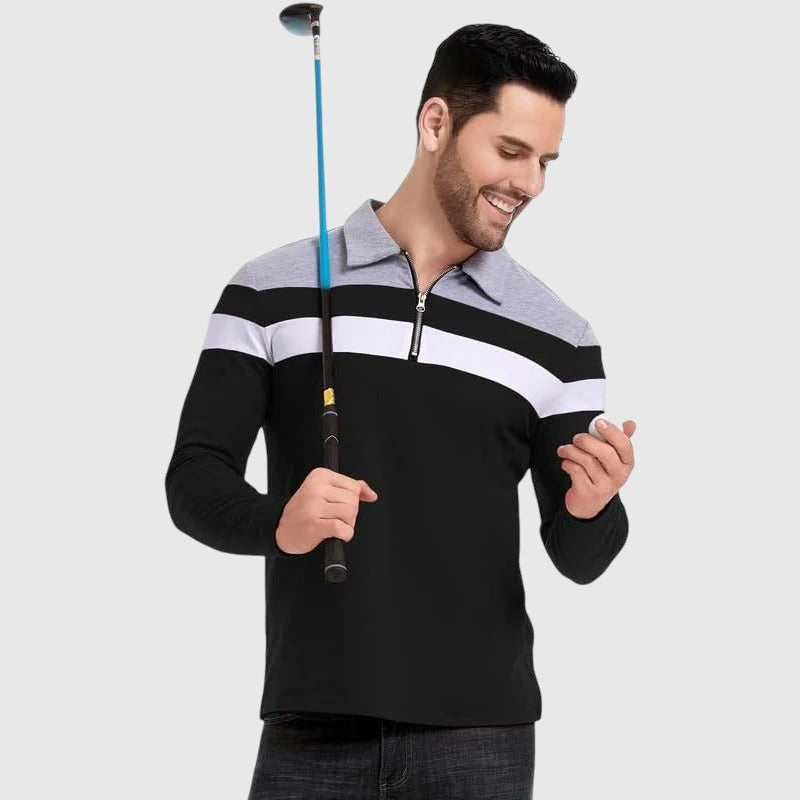 Libuše - Pull élégant avec zip et rayures