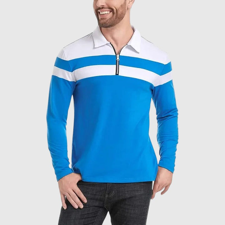 Libuše - Pull élégant avec zip et rayures