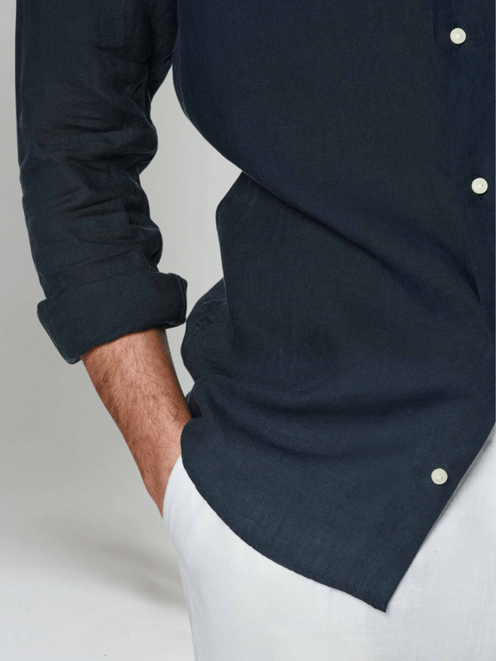 Chemise en Lin Essentielle - Bleu Marine