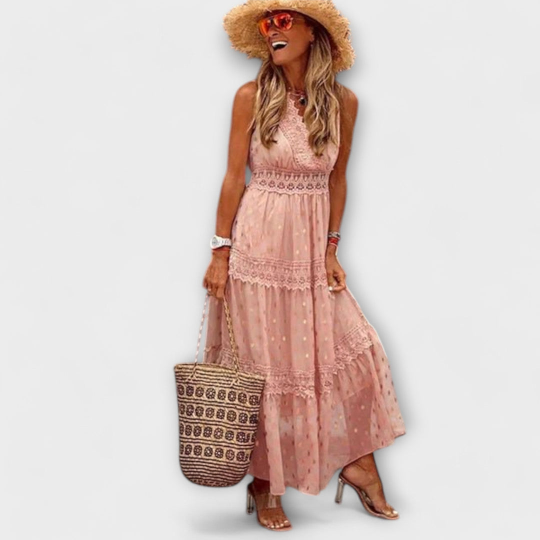 Lola - Robe maxi avec dentelle boho