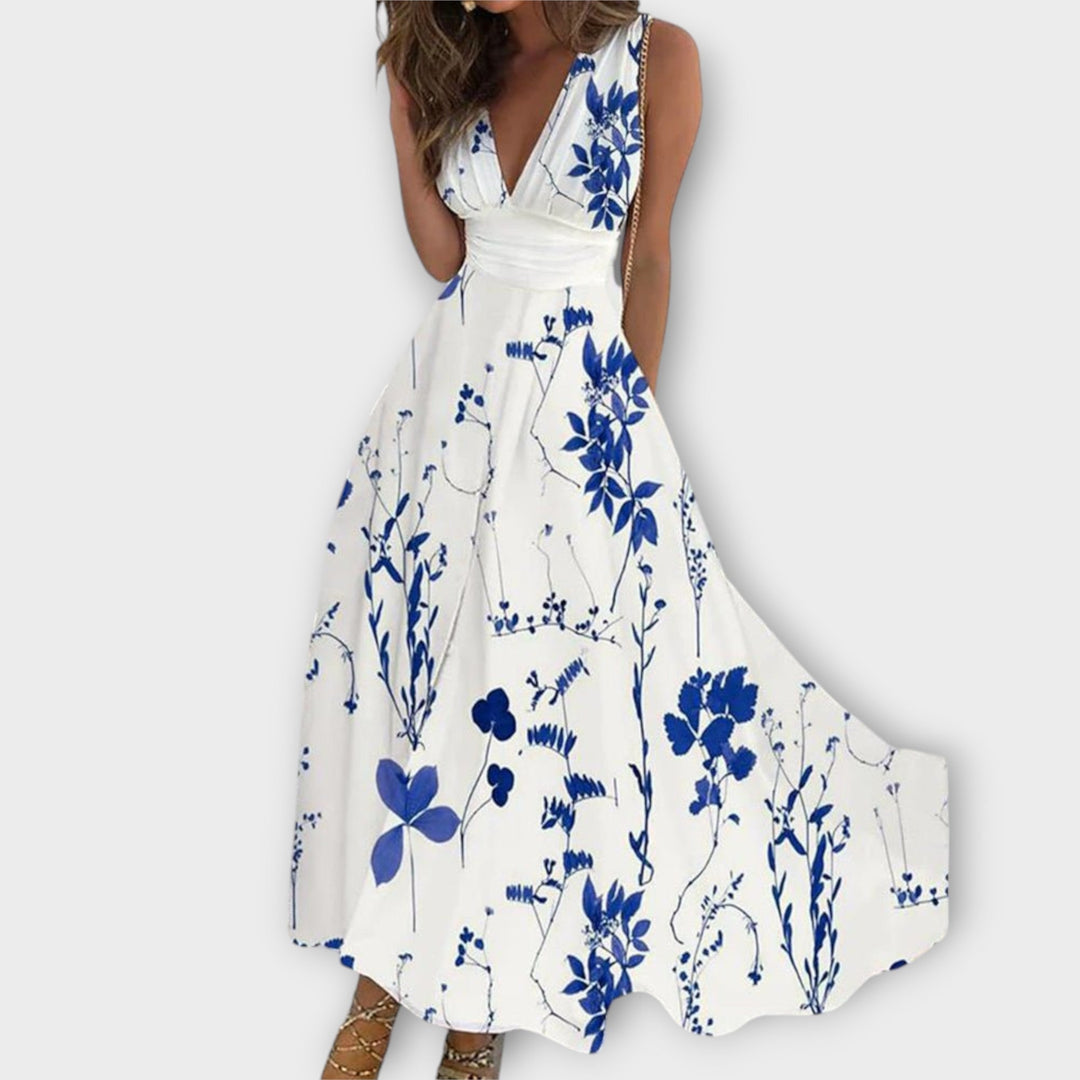 Romy - Robe fleurie avec décolleté en V