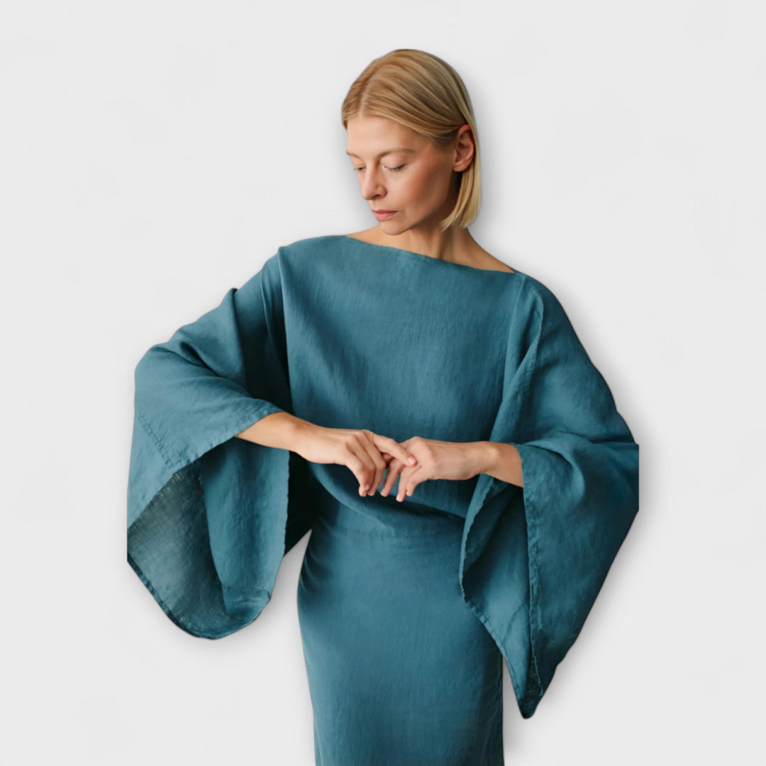 Dana - Robe kimono en lin et coton