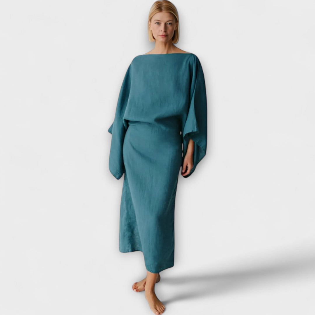 Dana - Robe kimono en lin et coton