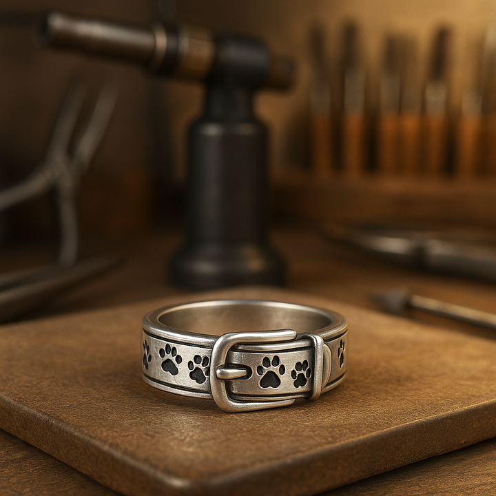 Bague avec un col, douce et élégante, en forme de chien