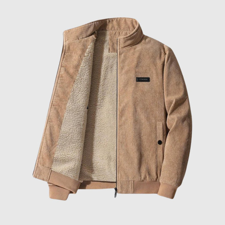 Libuše – Veste rétro en velours côtelé avec doublure en sherpa