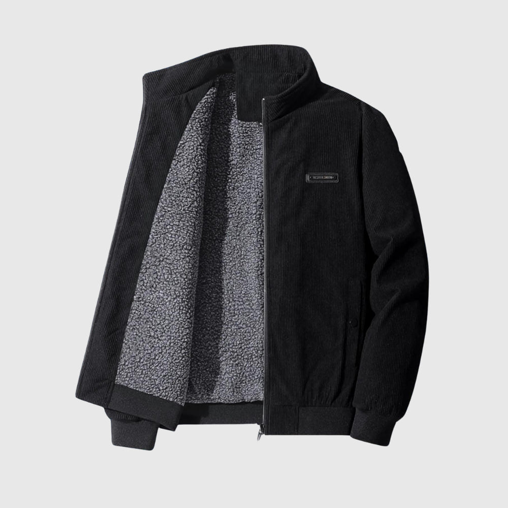 Libuše – Veste rétro en velours côtelé avec doublure en sherpa