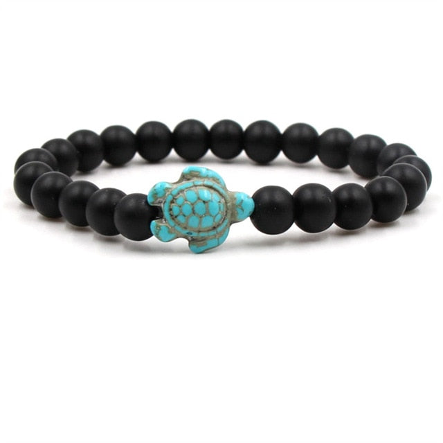 Bracelets en perles de pierres naturelles uniques en forme de tortue