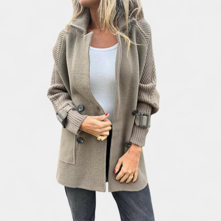 Majda - Manteau mi-long à double boutonnage