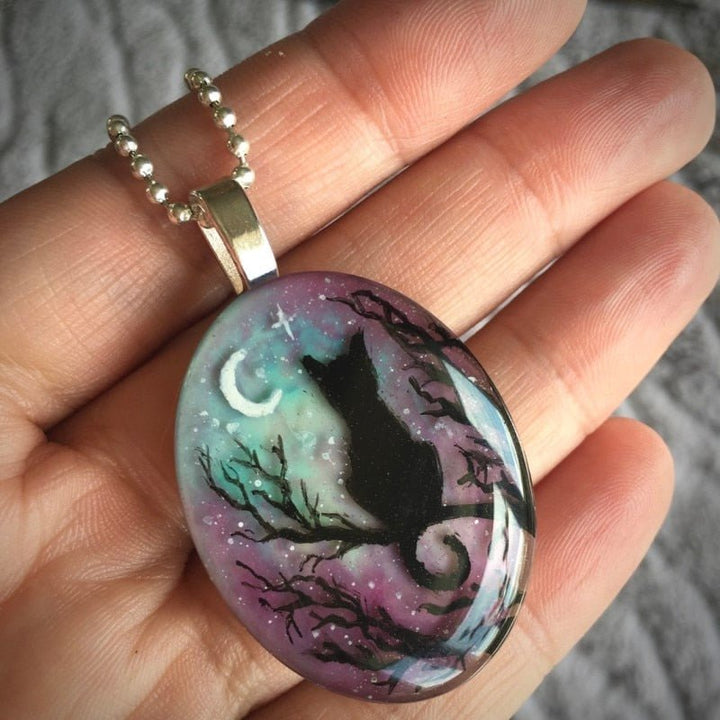 Collier avec chat "Nuit étoilée"
