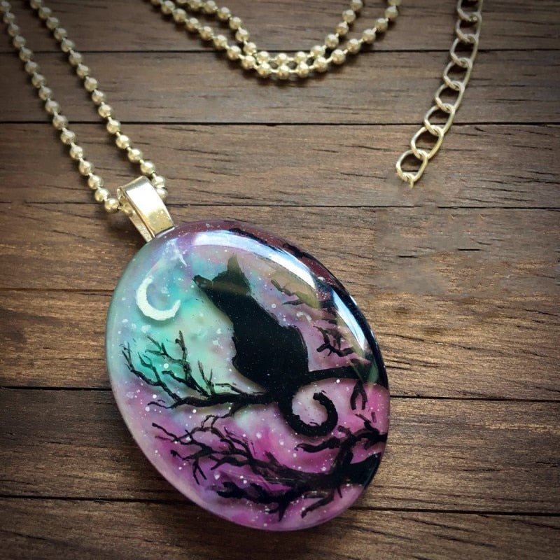 Collier avec chat "Nuit étoilée"