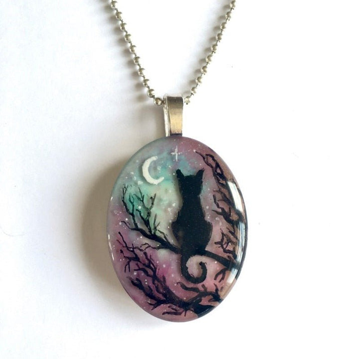 Collier avec chat "Nuit étoilée"