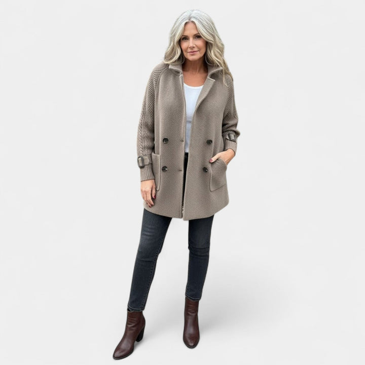 Majda - Manteau mi-long à double boutonnage