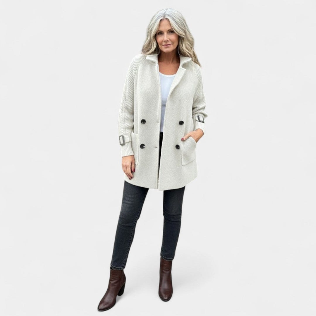 Majda - Manteau mi-long à double boutonnage