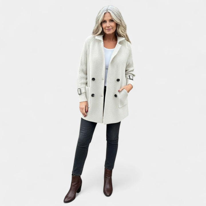 Majda - Manteau mi-long à double boutonnage