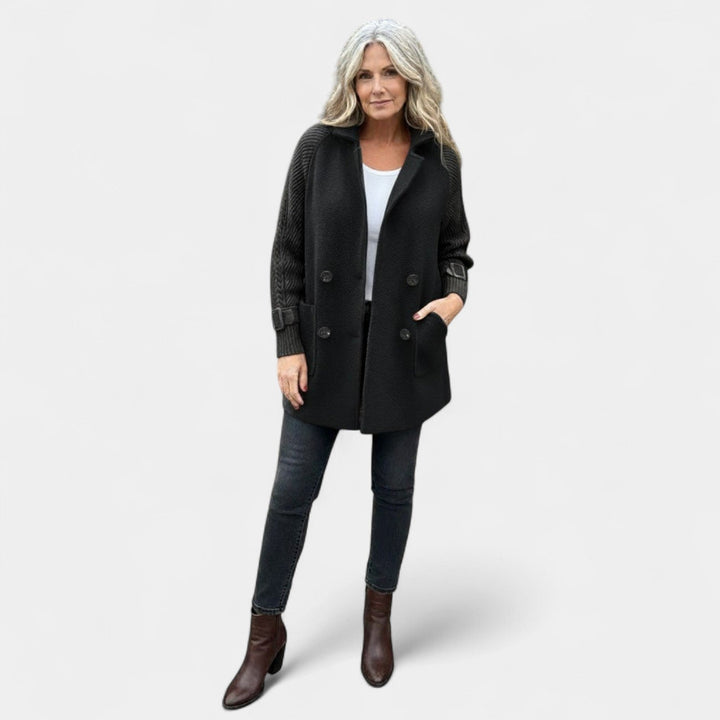 Majda - Manteau mi-long à double boutonnage