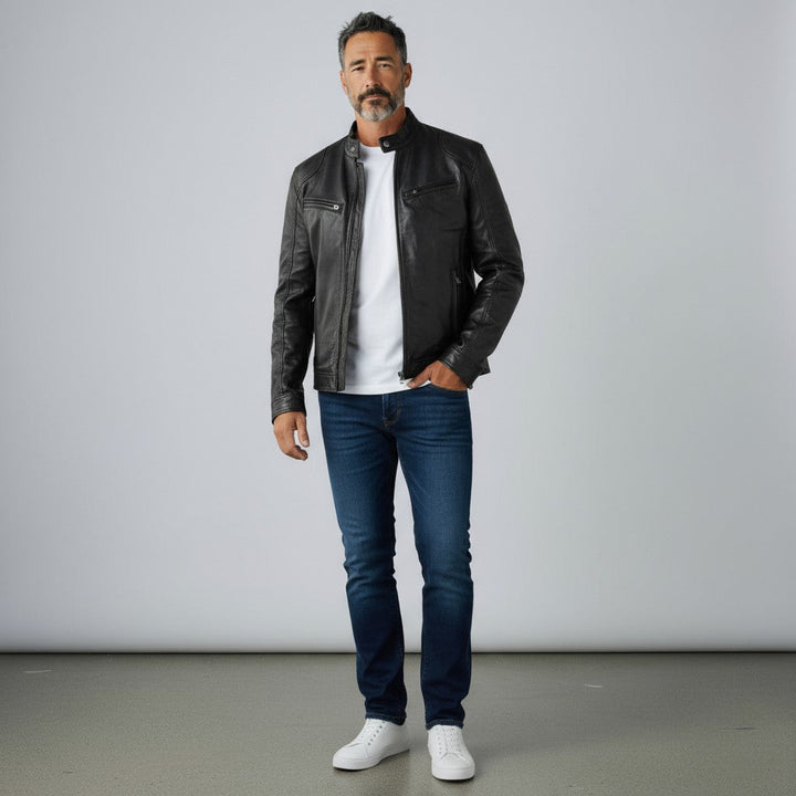 Henry – Veste en cuir pour l'élégance automnale